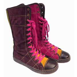 Tênis Pataugas High Top, raro! Roxo Verde claro Fuschia