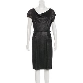 Diane Von Furstenberg Ellen Marie Metallic Kleid Schwarz Silber