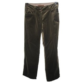 Etro-Velvet trousers-Khaki