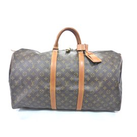 Louis Vuitton-keepall 55 monograma-Marrom