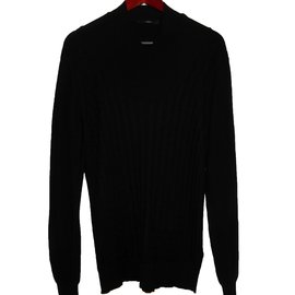 Ermenegildo Zegna-Z ZEGNA SHAWL COLLAR SWEATER-Black