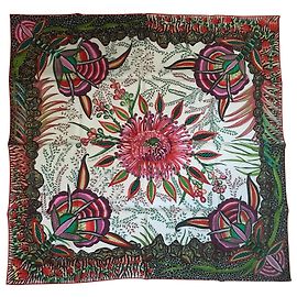 Hermès Hermes Square 90 Flor da áfrica do sul Multicor