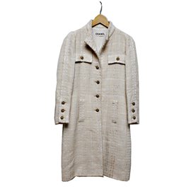 Chanel Wool Coat Beige Beige