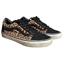 Vans Viejo skool Negro Estampado de leopardo