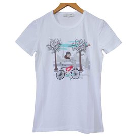 Céline-Céline Branco T-Shirt Tee Tamanho S PEQUENO-Branco
