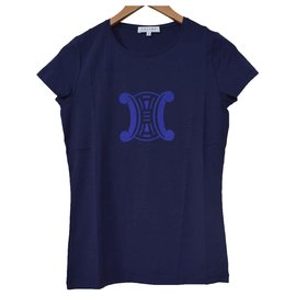 Céline-Céline Blue T-Shirt Tee Size M MEDIUM-Blue