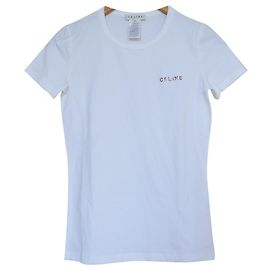 Céline Blanc T-Shirt Tee Taille P Petit Blanc