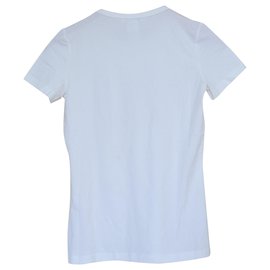 Céline-Céline White T-Shirt Tee Size S SMALL-White