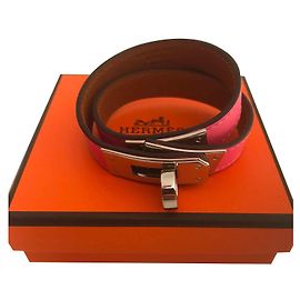 Hermès Hermes Kelly forrada rosa pulsera de azalea Rosa