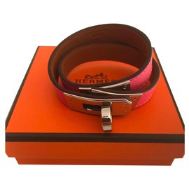 Hermès-Hermes Kelly ha allineato il braccialetto di Rose Azalea-Rosa