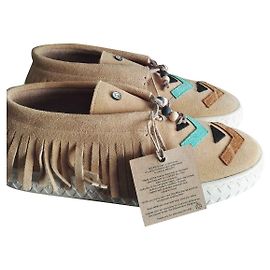 Dolfie en cuir naturel Modele Janis 2Boots Amérindienne 40 Beige