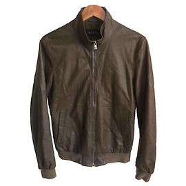 Gucci Giacca in pelle bomber Marrone