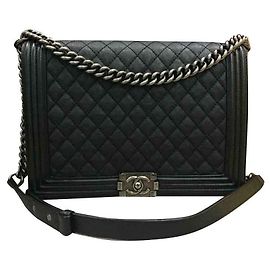 Chanel Boy Handbag Black Lambskin Black