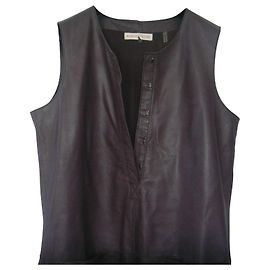 Rebecca Taylor Lederkleid Pflaume