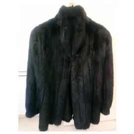 Autre Marque-Black mink fur coat 40 The-Black