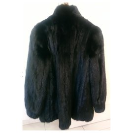 Autre Marque-Black mink fur coat 40 The-Black