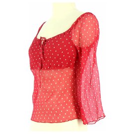 Tara Jarmon-Wrap blouse-Red