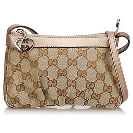 Gucci Borsa a tracolla Jacquard GG Marrone Rosa Beige