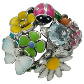Dior-DIOR ring,"Diorette", WHITE GOLD, E-mail, aquamarine and diamond.-Other