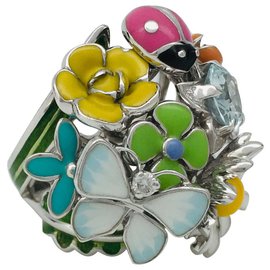 Dior-DIOR ring,"Diorette", WHITE GOLD, E-mail, aquamarine and diamond.-Other