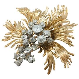 Broche Chaumet en or jaune et platine, diamants. Autre
