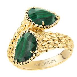 Boucheron Anello serpente in malachite D'oro