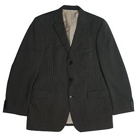 Hugo Boss Blazer Black and Dark Grey Striped Wool Black Dark grey