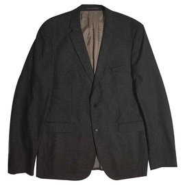 Hugo Boss Blazer Grey Gingham Wool Grey Dark grey