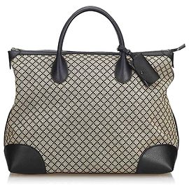 Gucci Diamante Jacquard Reisetasche Braun Schwarz