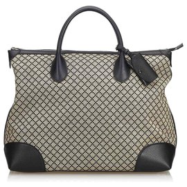 Gucci-Diamante Jacquard Travel Bag-Brown,Black