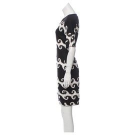 Diane Von Furstenberg-DvF Cyrani silk dress-Black,White