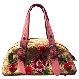 Dior-Christian Dior, Wicker bag limited edition frame-Pink