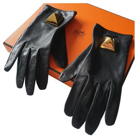 Hermès-MEDOR Handschuhe-Schwarz