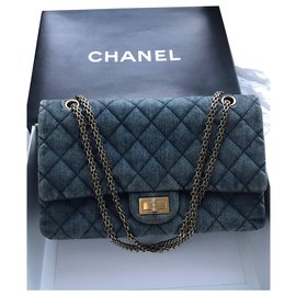 Chanel-avec boite jumbo 2.55 Reissue 227-Bleu
