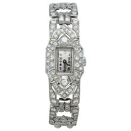 inconnue Relógio Art Deco em ouro branco, platina e diamantes. Outro