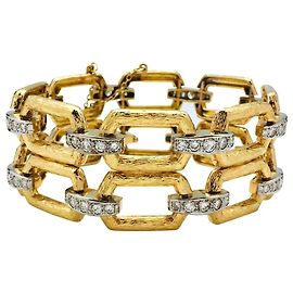 inconnue Pulseira articulada em ouro amarelo e branco, diamantes. Outro