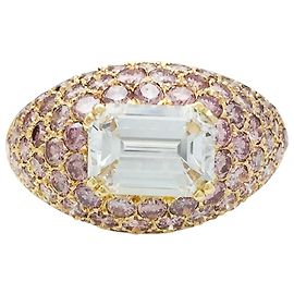 Anel de cúpula de Poiray em ouro rosa e diamantes. Outro