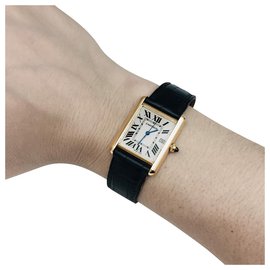 Cartier-Cartier "Tank Louis Cartier" watch in yellow gold.-Other
