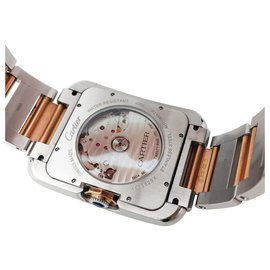 Cartier-Cartier watch, "English Tank XL",  rose gold and steel.-Other