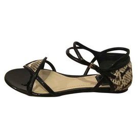 Sandali Christian Dior Python Neri Nero