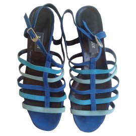 Bally Blue Cloth Sandals Blue