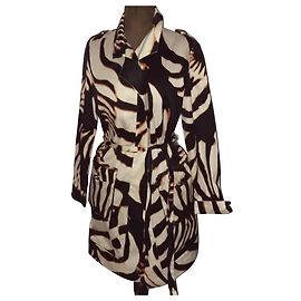 Trench de algodão Roberto Cavalli Marrom Preto Marrom Preto
