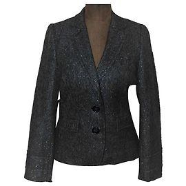 Gerard Darel Wolljacke Schwarz Silber 40 Schwarz Silber Grau Anthrazitgrau