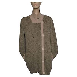 Sportmax Lange Wollweste aus Mohair und Angora Beige Beige