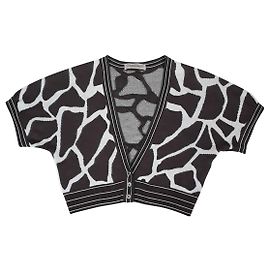 Marc Cain Cardigan Bolero Giraffe Größe M Leinen Braun