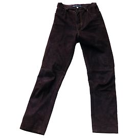 Autre Marque Chocolate leather pants with stitching Dark brown