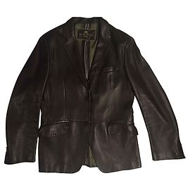 Blazer-Lederjacke - Etro Braun