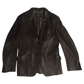 Etro-Blazer style leather jacket - Etro-Brown