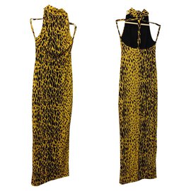 Versace-Maxi vestido com estampa de leopardo-Estampa de leopardo