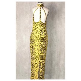 Versace-Vestido largo estampado leopardo-Estampado de leopardo